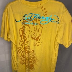 Men's Ed Hardy Christian Audigier Short Sleeve Sleeve yellow T-Shirt